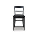 Gela Counter Stool Chair Set of 2 | Stylized Ladder Back | Plank Seat | Black