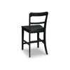 Gela Counter Stool Chair Set of 2 | Stylized Ladder Back | Plank Seat | Black