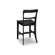 Gela Counter Stool Chair Set of 2 | Stylized Ladder Back | Plank Seat | Black
