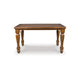Gela Counter Height Table | 66" Rectangular Top | Turned Legs | Brown
