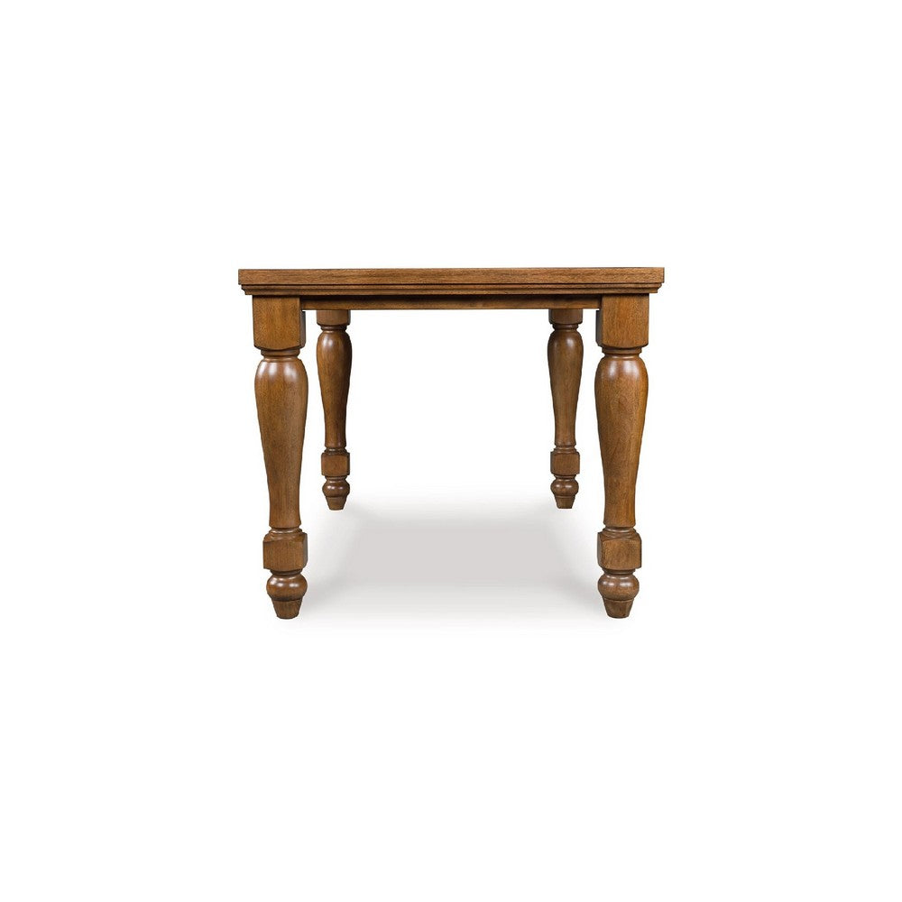 Gela Counter Height Table | 66" Rectangular Top | Turned Legs | Brown