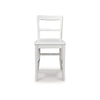 Gela Counter Stool Chair Set of 2 | Stylized Ladder Back | Plank Seat | White