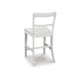 Gela Counter Stool Chair Set of 2 | Stylized Ladder Back | Plank Seat | White