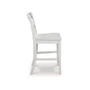 Gela Counter Stool Chair Set of 2 | Stylized Ladder Back | Plank Seat | White