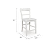 Gela Counter Stool Chair Set of 2 | Stylized Ladder Back | Plank Seat | White