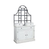 Gela Bakers Rack Base | 3 Drawers w 2 Cabinet Doors | White Wood