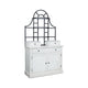 Gela Bakers Rack Base | 3 Drawers w 2 Cabinet Doors | White Wood