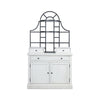 Gela Bakers Rack Base | 3 Drawers w 2 Cabinet Doors | White Wood