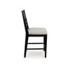 Gela Counter Height Chair Set of 2 | Beige Seat | Black Ladderback