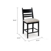 Gela Counter Height Chair Set of 2 | Beige Seat | Black Ladderback