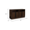 Dely Buffet Server | 4 Cabinet Doors w 2 Open Shelves | Dark Brown 60"