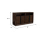 Dely Buffet Server | 4 Cabinet Doors w 2 Open Shelves | Dark Brown 60"