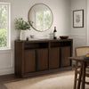 Dely Buffet Server | 4 Cabinet Doors w 2 Open Shelves | Dark Brown 60"