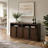 Dely Buffet Server | 4 Cabinet Doors w 2 Open Shelves | Dark Brown 60"