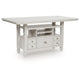 Lea Counter Height Dining Table | Wine Racks | 72" Antiqued White