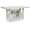 Lea Counter Height Dining Table | Wine Racks | 72" Antiqued White