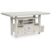 Lea Counter Height Dining Table | Wine Racks | 72" Antiqued White