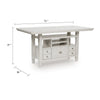Lea Counter Height Dining Table | Wine Racks | 72" Antiqued White