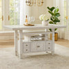Lea Counter Height Dining Table | Wine Racks | 72" Antiqued White