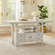 Lea Counter Height Dining Table | Wine Racks | 72" Antiqued White