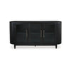 Robeck Dining Room Server | 3 Glass Doors w Nickel Handles | 74" Black