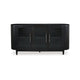 Robeck Dining Room Server | 3 Glass Doors w Nickel Handles | 74" Black