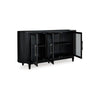 Robeck Dining Room Server | 3 Glass Doors w Nickel Handles | 74" Black