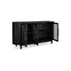 Robeck Dining Room Server | 3 Glass Doors w Nickel Handles | 74" Black