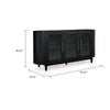 Robeck Dining Room Server | 3 Glass Doors w Nickel Handles | 74" Black