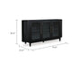 Robeck Dining Room Server | 3 Glass Doors w Nickel Handles | 74" Black