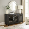 Robeck Dining Room Server | 3 Glass Doors w Nickel Handles | 74" Black