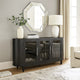 Robeck Dining Room Server | 3 Glass Doors w Nickel Handles | 74" Black