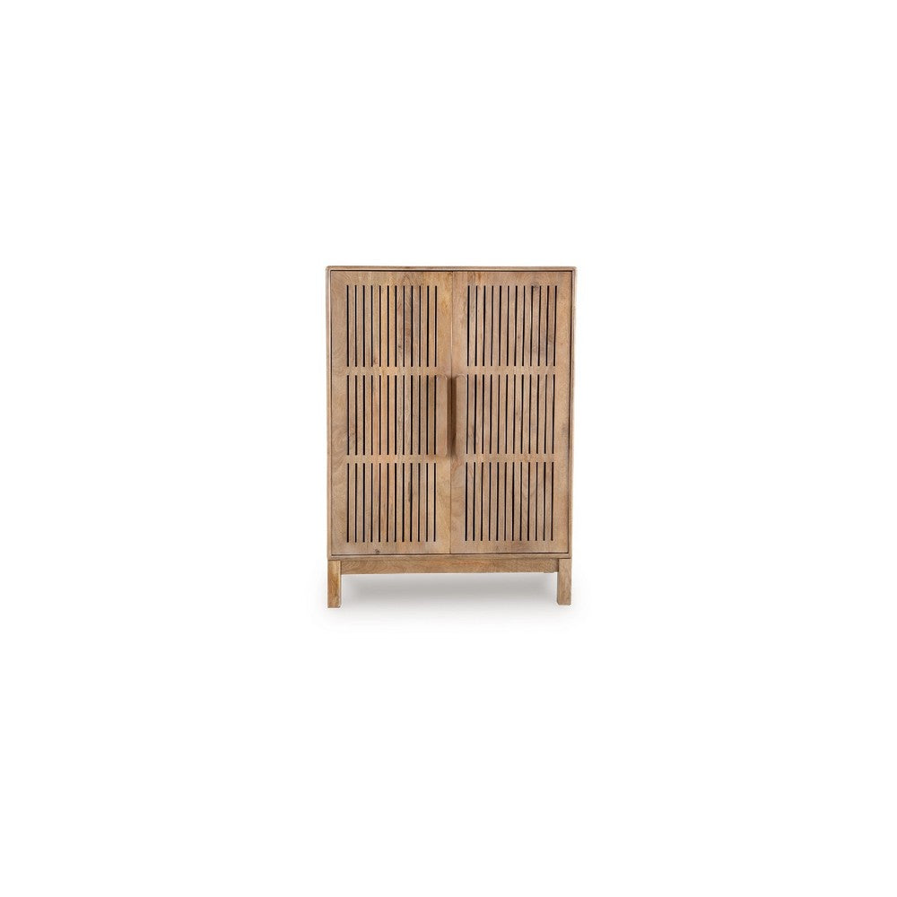 Pela Bar Cabinet | Adjustable Shelves & Wine Holders | Natural Brown