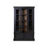 Gela Curio Cabinet w Glass Doors | Drawers | & Wine Shelves | Black