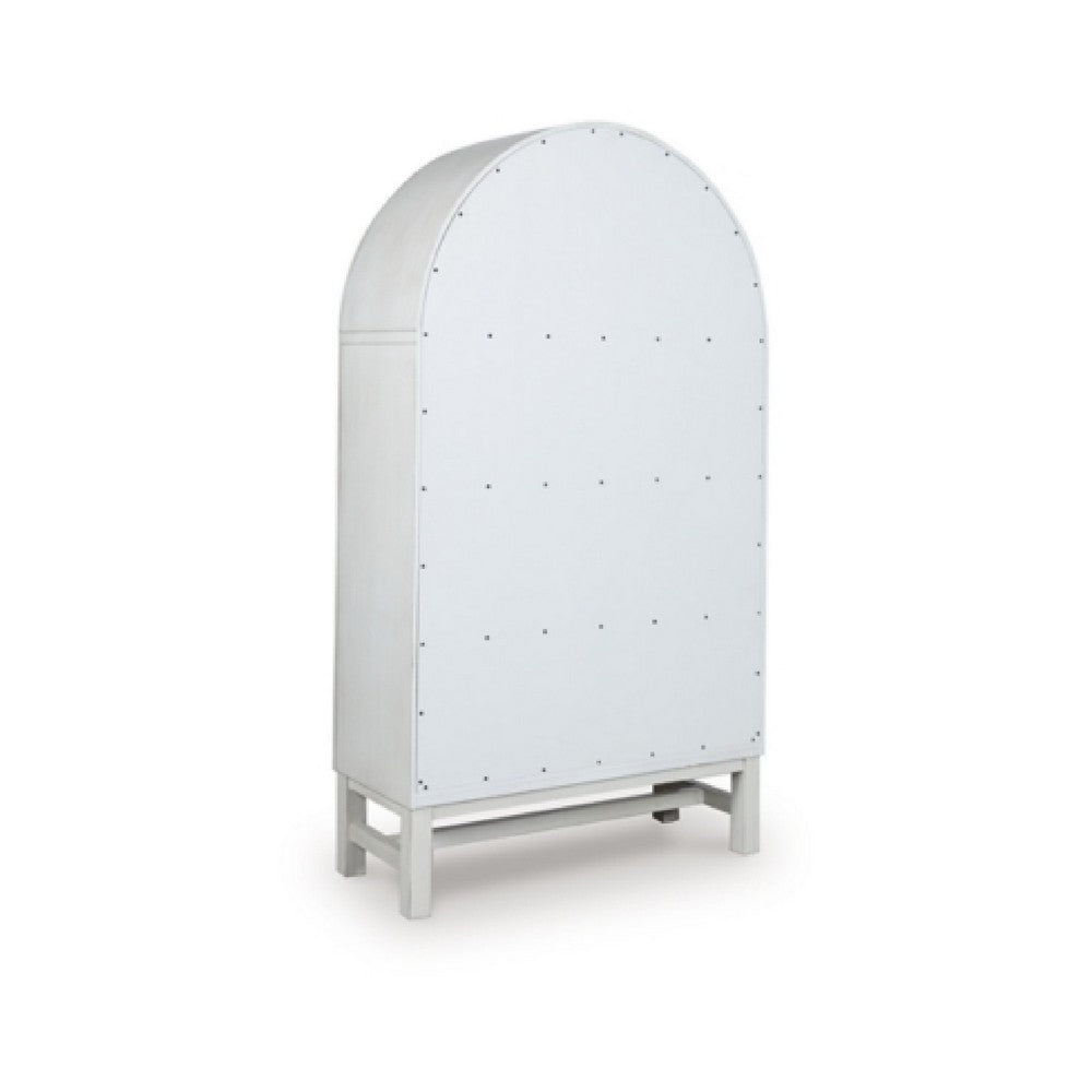 Gela Curio Display Cabinet | 2 Glass Arch Doors | Antique White Finish