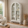 Gela Curio Display Cabinet | 2 Glass Arch Doors | Antique White Finish