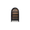 Gela Curio Display Cabinet | 2 Glass Arch Doors | 2 Tone Black & Brown