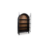 Gela Curio Display Cabinet | 2 Glass Arch Doors | 2 Tone Black & Brown
