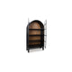 Gela Curio Display Cabinet | 2 Glass Arch Doors | 2 Tone Black & Brown