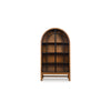 Gela Curio Display Cabinet | 2 Glass Arch Doors | Medium Brown Finish