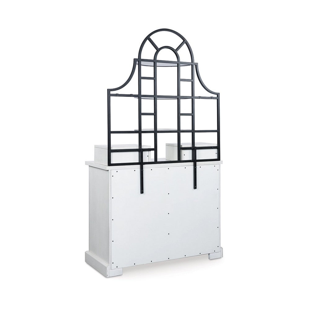 Gela Baker’s Rack w Hutch | Cabinets & Shelves | Antique White Finish