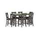 Caity 7pc Counter Height Dining Table Set w 6 Chairs| Gray Wash