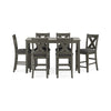 Caity 7pc Counter Height Dining Table Set w 6 Chairs| Gray Wash