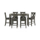 Caity 7pc Counter Height Dining Table Set w 6 Chairs| Gray Wash