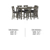 Caity 7pc Counter Height Dining Table Set w 6 Chairs| Gray Wash