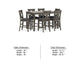 Caity 7pc Counter Height Dining Table Set w 6 Chairs| Gray Wash