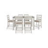 Kemo 7pc Counter Height Dining Table Set | 6 Ladderback Chairs | White Brown