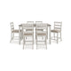 Kemo 7pc Counter Height Dining Table Set | 6 Ladderback Chairs | White Brown
