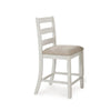 Kemo 7pc Counter Height Dining Table Set | 6 Ladderback Chairs | White Brown