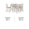 Kemo 7pc Counter Height Dining Table Set | 6 Ladderback Chairs | White Brown